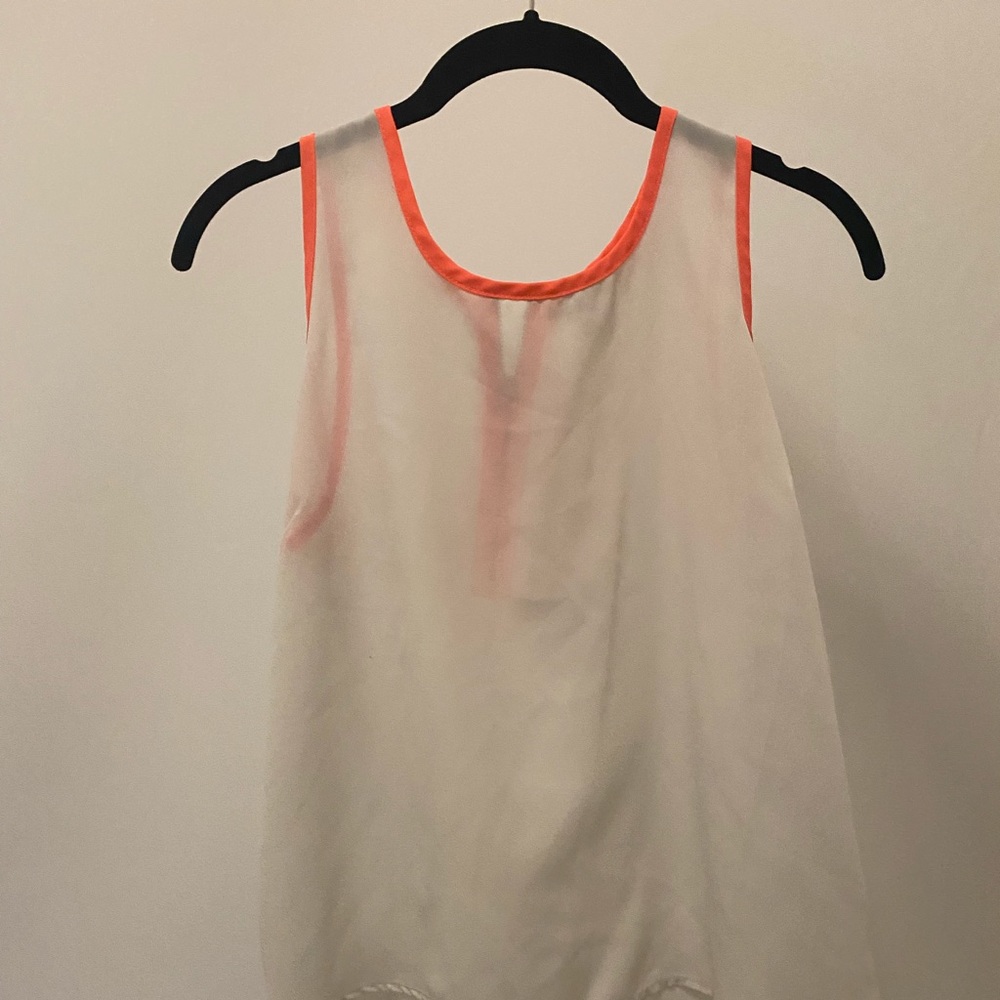See through top white and orange